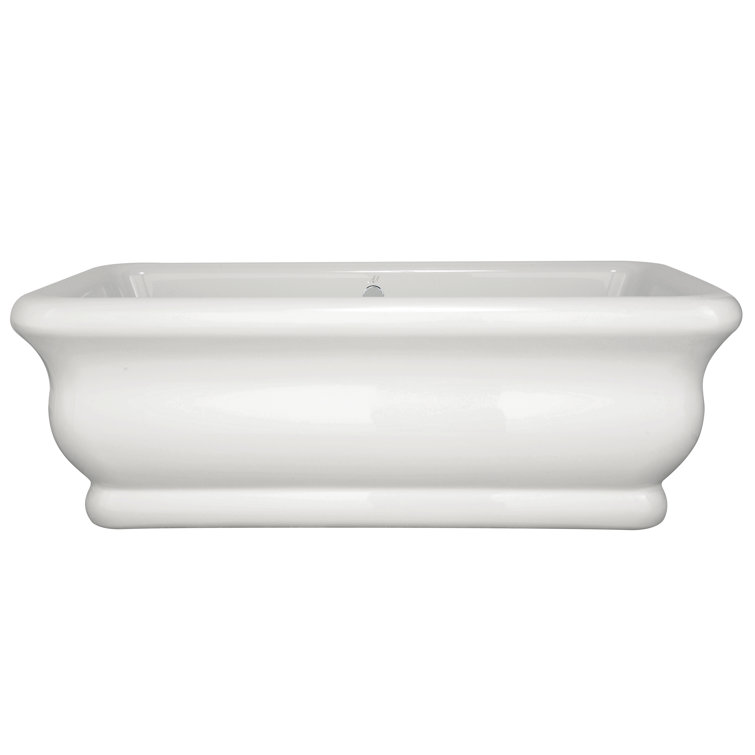 Michelangelo 70'' White Acrylic Freestanding Rectangular Bathtub