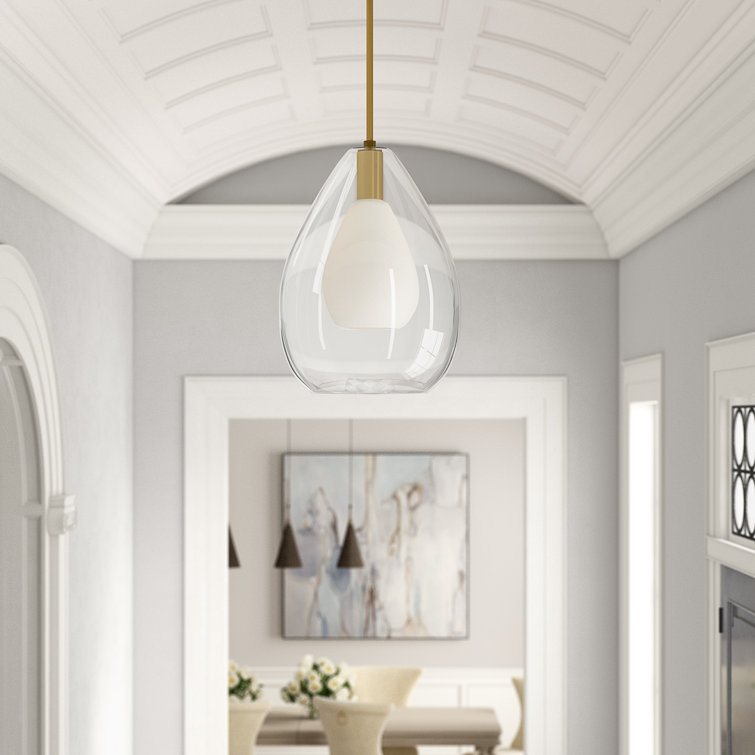 Antique Brass 22" Indoor/Outdoor Glass Pendant Light