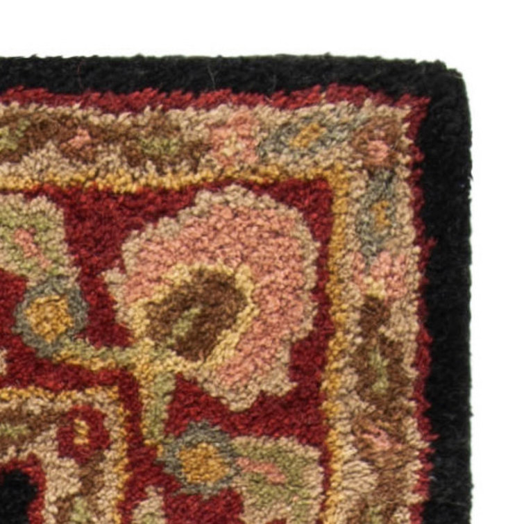 Redwood Hand Tufted Wool Black and Rust Red Oriental Rug