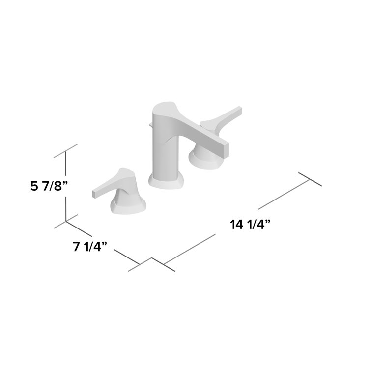 Delta Zura Modern Geometric Widespread Faucet in Matte Black