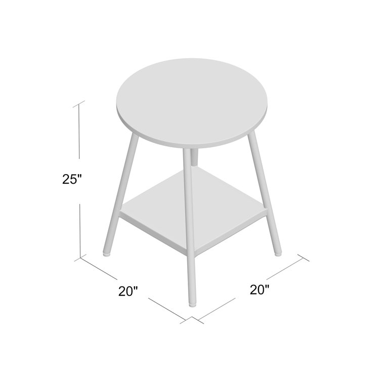 Gray Marble Top Hammered Metal End Table