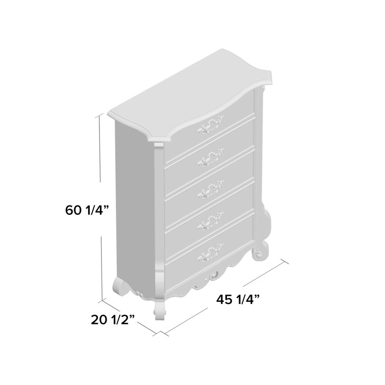 Caramel Froth Traditional 5-Drawer Chest with Dovetail Drawer
