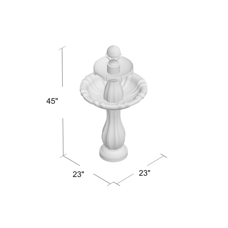 Earth Finish Solar Powered 2-Tier Outdoor Fountain with LED Light