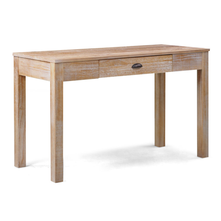 Montauk Driftwood Solid Pine Wood Desk with Drawer