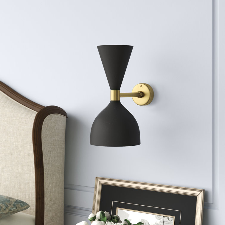 Aegeon Dimmable 2-Light Black Steel Sconce