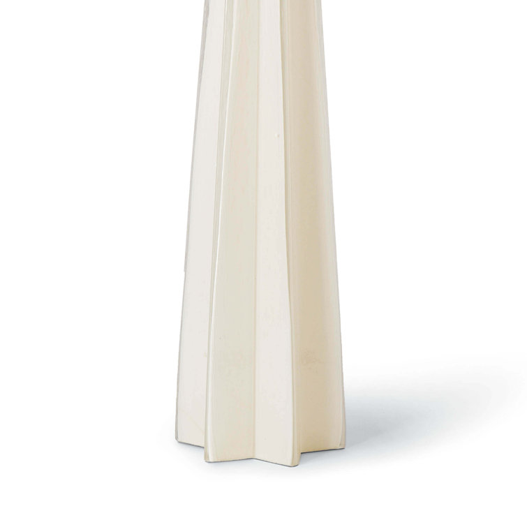 Elegant Star Silhouette White Glass Table Lamp with Linen Shade