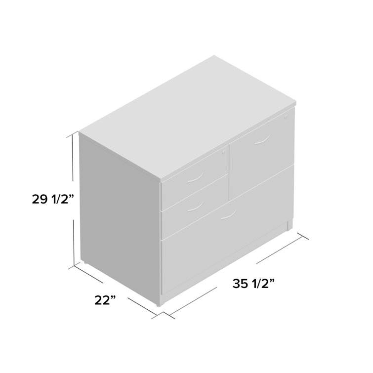 Mahogany 4-Drawer Lockable Lateral File Cabinet