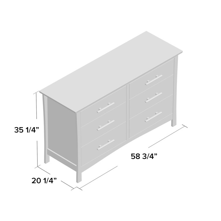 Monterey Double 6-Drawer Autumn Cherry Dresser with Soft Close