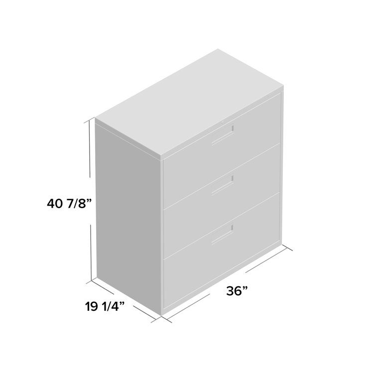 Putty Steel 3-Drawer Lockable Lateral Filing Cabinet