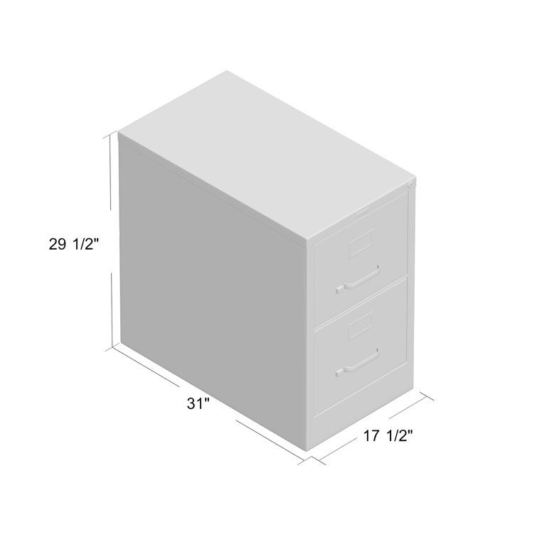 Lockable 2-Drawer Legal Size Steel File Cabinet in Putty
