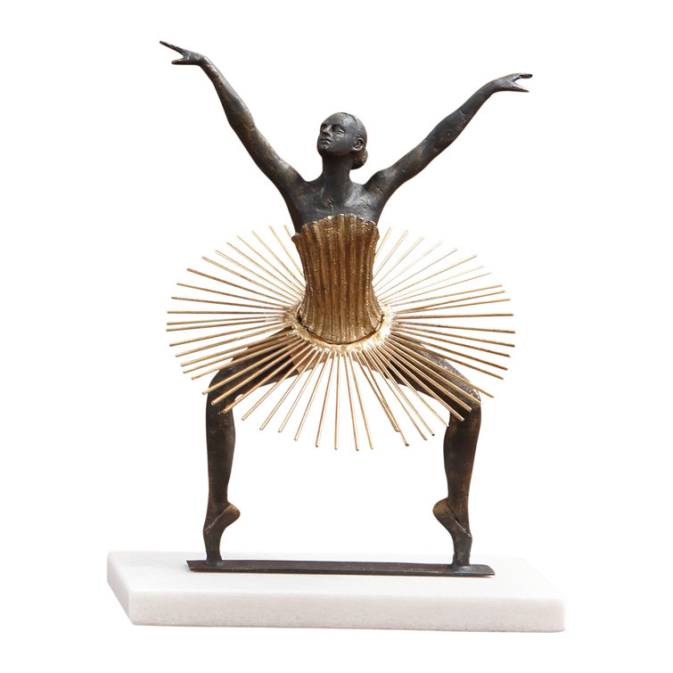 Bauhaus Gold and Black Metal Ballet Figurine