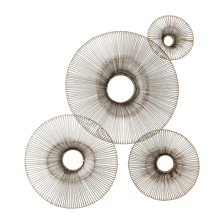 Bronze Gold Round Tilt-A-Wire 29.5" Wall Mirror