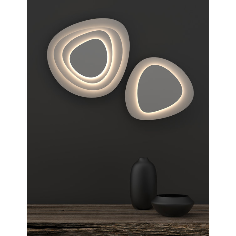White Sculptural LED Wall Sconce with Dimmable Light
