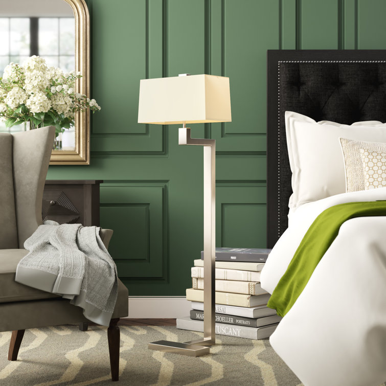 Deep Patina Bronze Adjustable Floor Lamp with Rectangular Shade