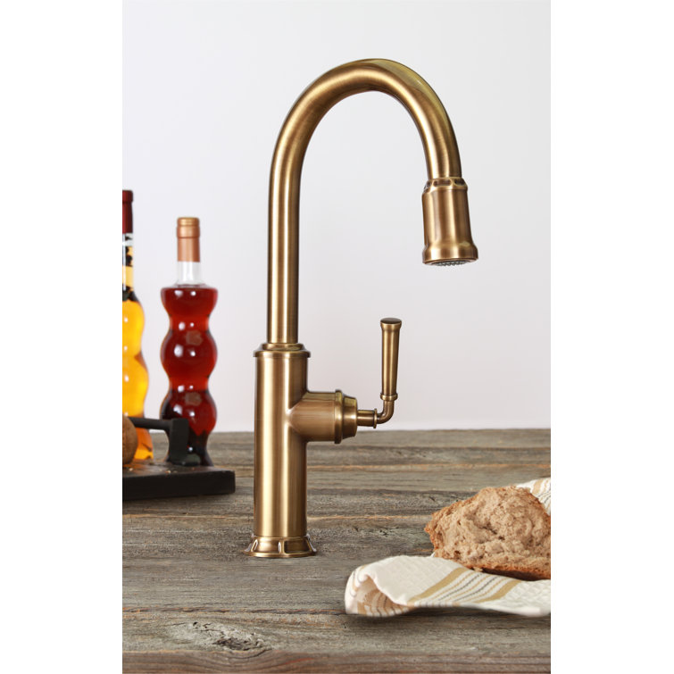 Gavin Polished Brass Single Handle Pull Down Kitchen Faucet