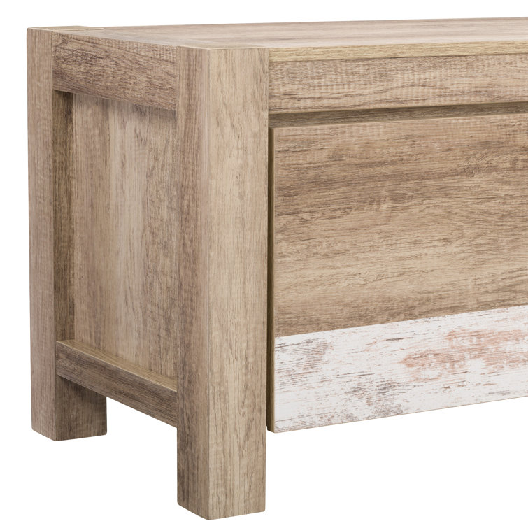 Joliet Chunky Style Warm Beige TV Bench with Duotone Cabinets