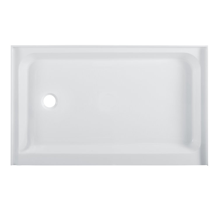 Voltaire 48" x 36" White Acrylic Single-Threshold Shower Base