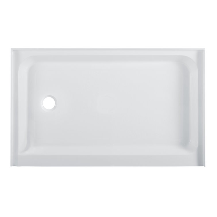 Voltaire 48" x 36" Biscuit Acrylic Shower Base with Left-Hand Drain
