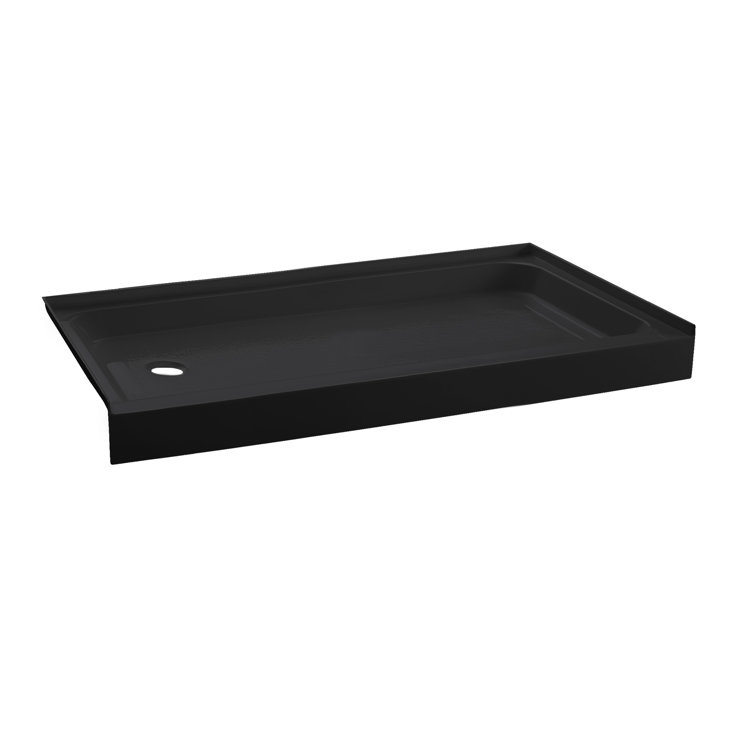 Voltaire 60" x 32" White Acrylic Shower Base with Left-Hand Drain
