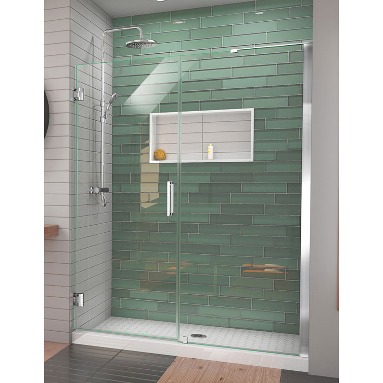 Unidoor-LS 55'' W x 72'' H Frameless Clear Glass Shower Door