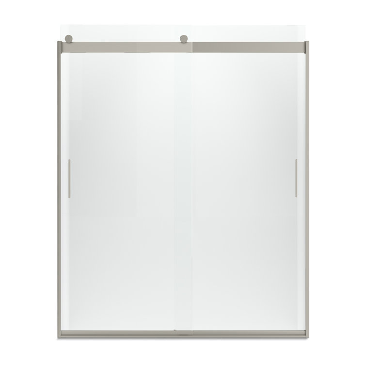 Levity 74" Frameless Sliding Shower Door in Matte Nickel