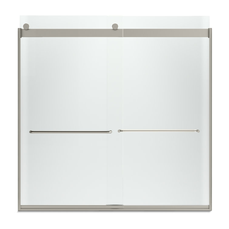 Levity 60" Nickel Frameless Sliding Tub Door with Clear Glass