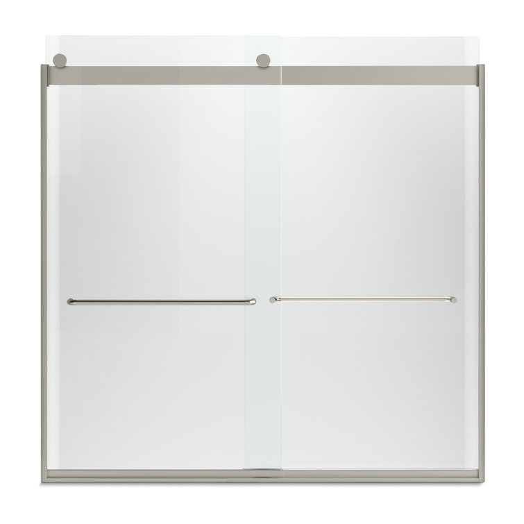 Levity 60" Nickel Frameless Sliding Tub Door with Clear Glass