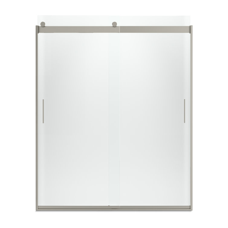 Levity 74" Frameless Sliding Shower Door in Matte Nickel