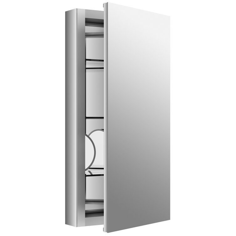 Elegant Frameless Aluminum 30" Medicine Cabinet with Adjustable Shelves