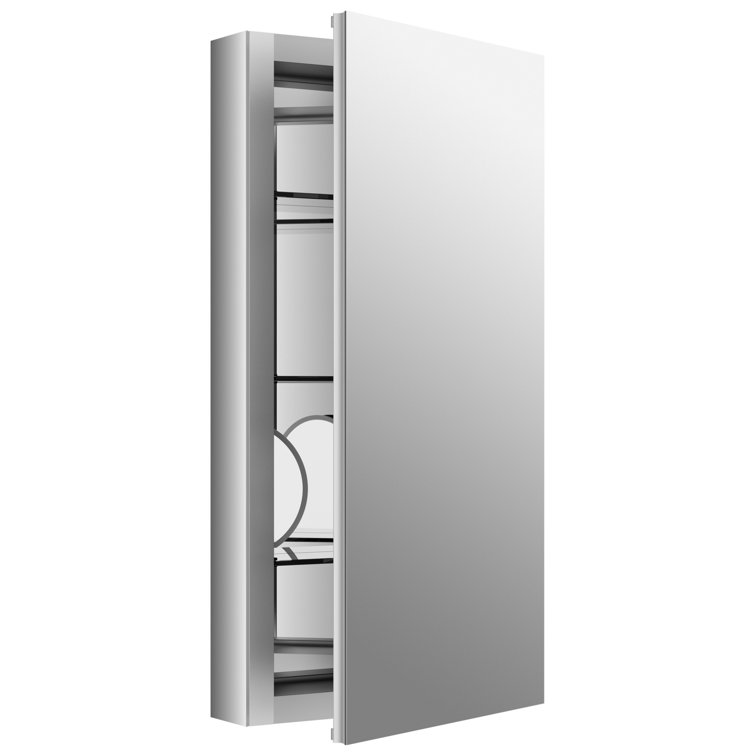 Elegant Frameless Aluminum 30" Medicine Cabinet with Adjustable Shelves
