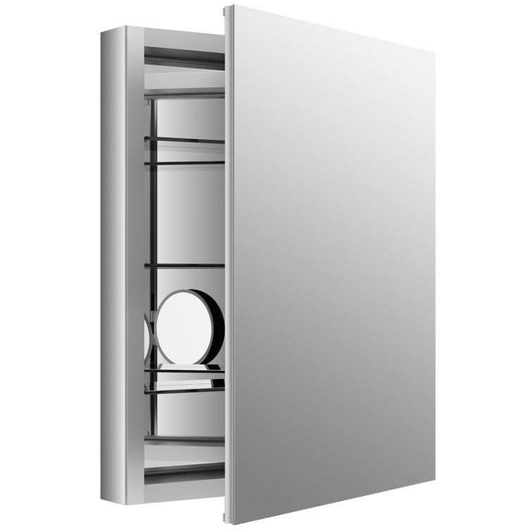 Verdera Sleek 24"x30" Frameless Aluminum Medicine Cabinet with Adjustable Shelves