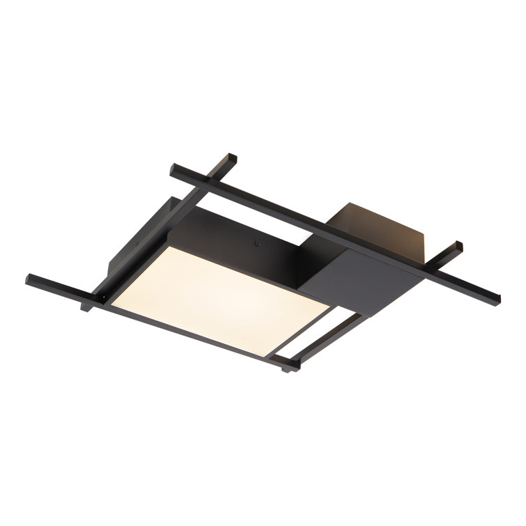 Radium 19" Black Aluminum LED Geometric Flush Ceiling Light