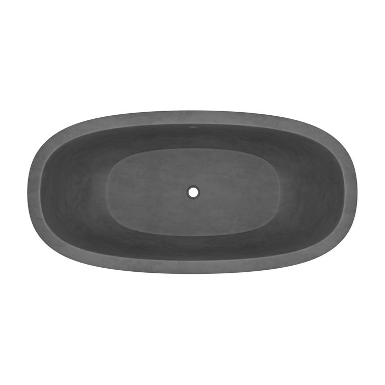 Rustic Elegance 62" Oval Freestanding Soaker Tub in Slate