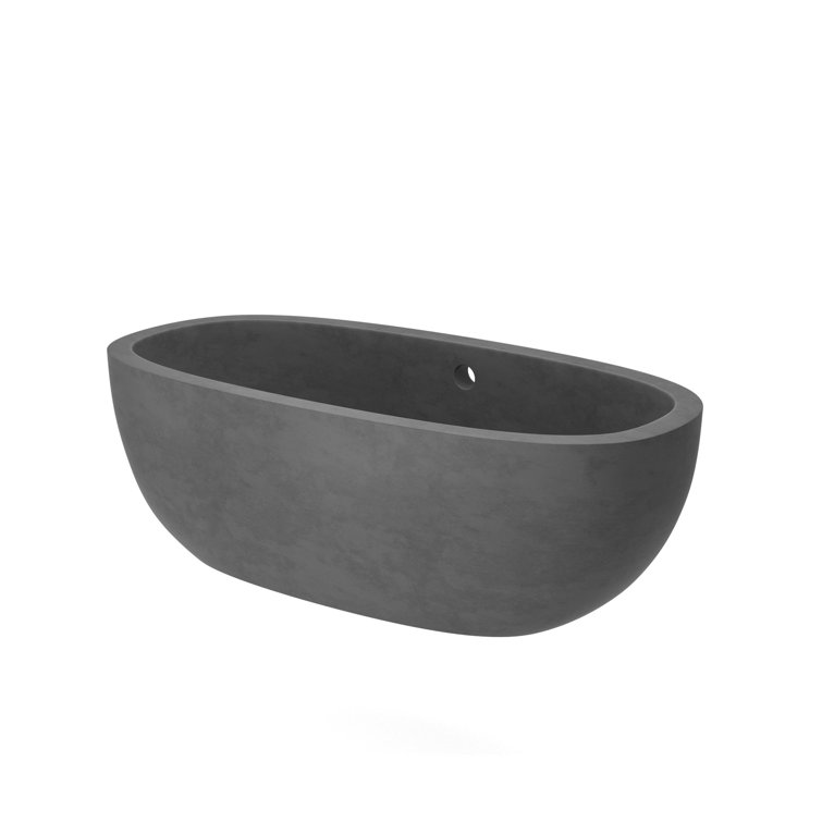 Rustic Elegance 62" Oval Freestanding Soaker Tub in Slate