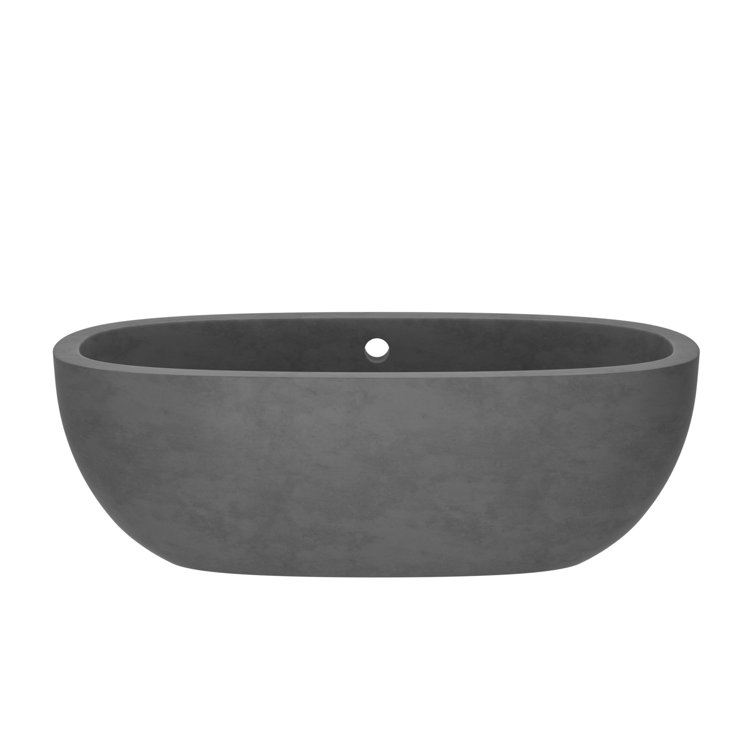 Rustic Elegance 62" Oval Freestanding Soaker Tub in Slate