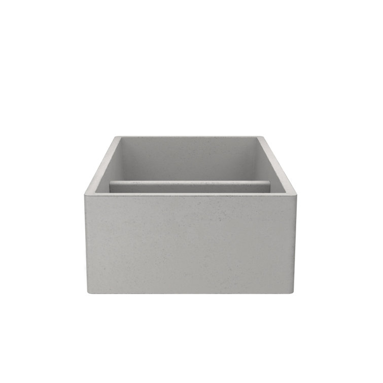Rustic 33" Double Basin Farmhouse Sink in Copper-Toned Concrete