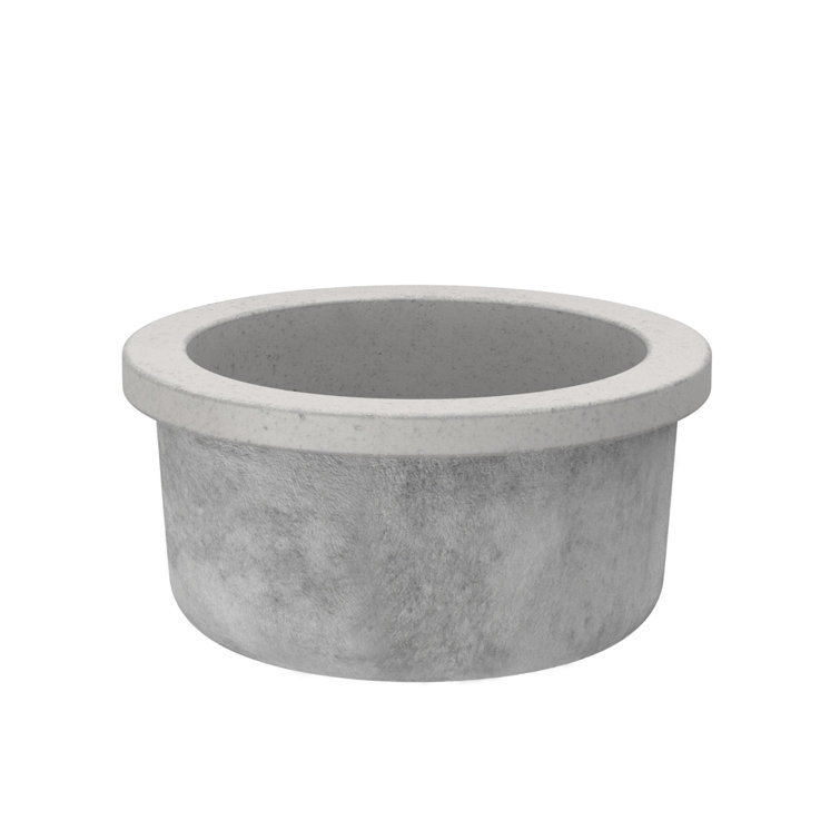 Ash Concrete Round Drop-In Bar Sink, 14" x 14"