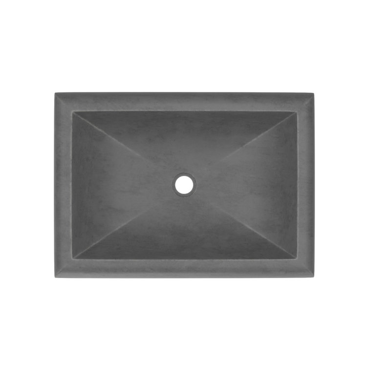 Slate Rectangular Concrete Drop-In Bathroom Sink