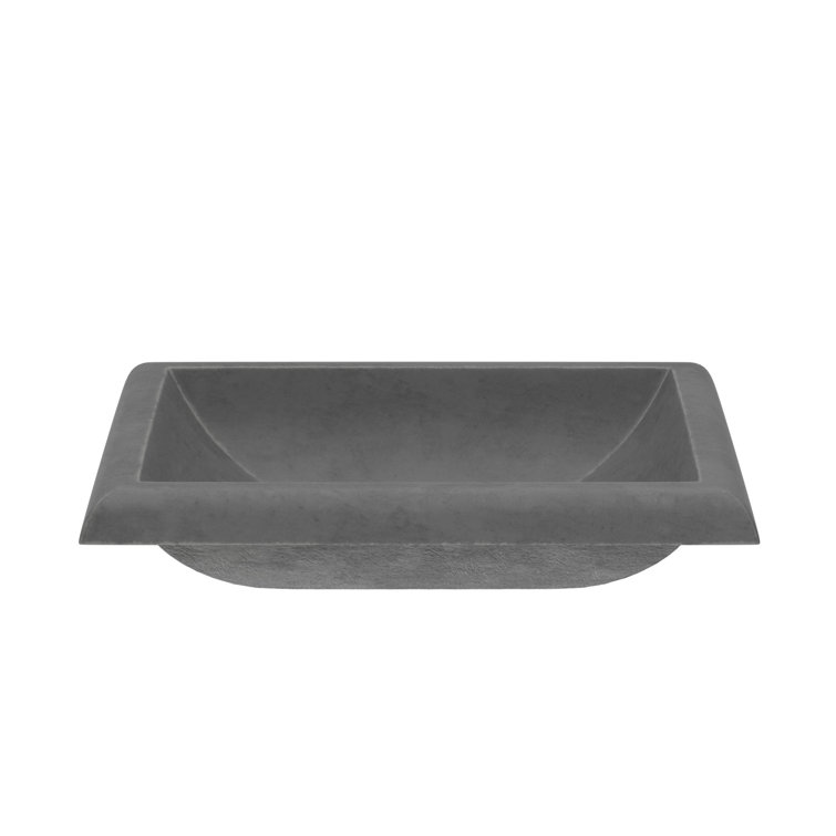 Slate Rectangular Concrete Drop-In Bathroom Sink