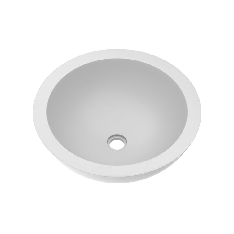 Pearl Circular Stone Vessel Bathroom Sink 17" in Copper
