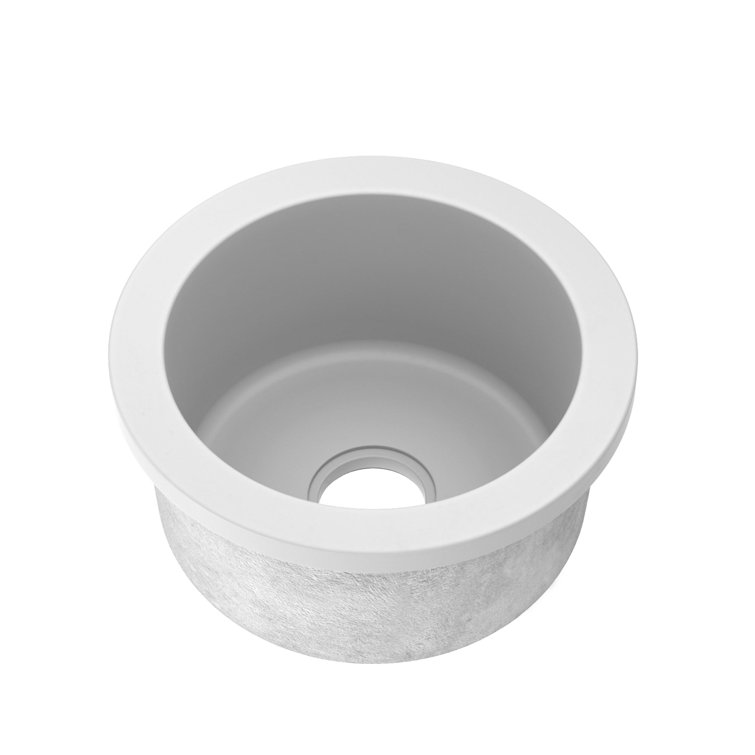 Pearl Concrete Round Drop-In Bar Sink, 16"