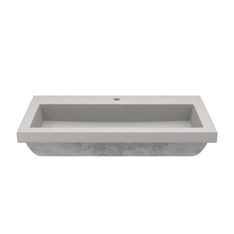 36-Inch Copper and Stone Rectangular Drop-In Sink