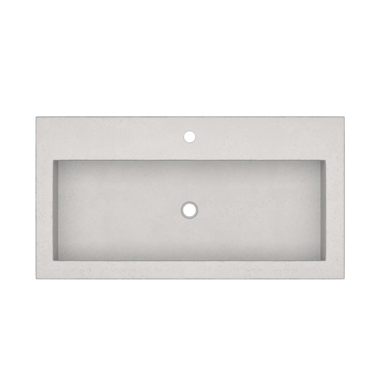 36-Inch Copper and Stone Rectangular Drop-In Sink