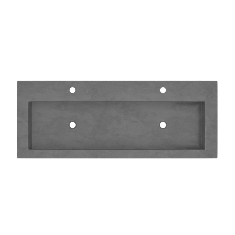 Modern Artisan 48" Slate Copper Stone Rectangular Drop-In Sink