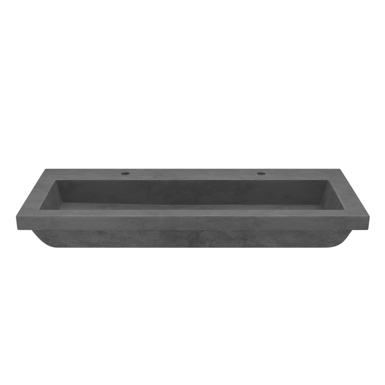 Modern Artisan 48" Slate Copper Stone Rectangular Drop-In Sink