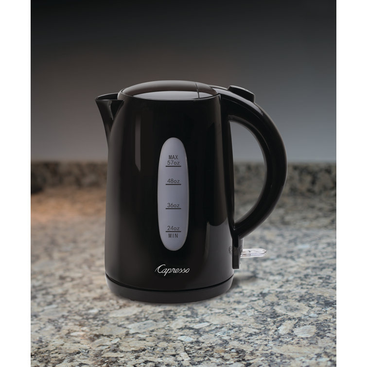 Capresso Black 57-Ounce Electric Water Kettle with Safety Features