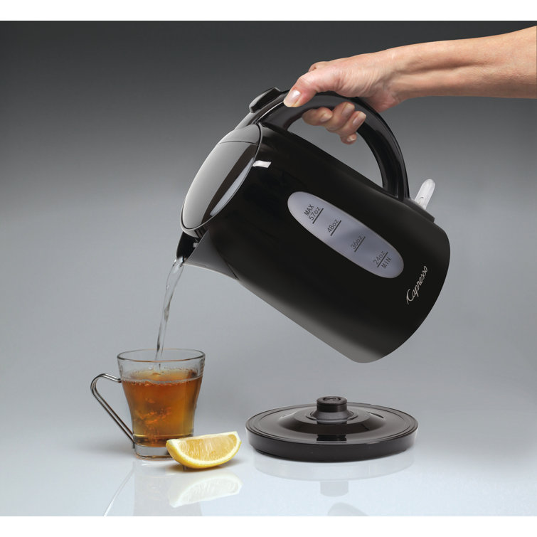 Capresso Black 57-Ounce Electric Water Kettle with Safety Features