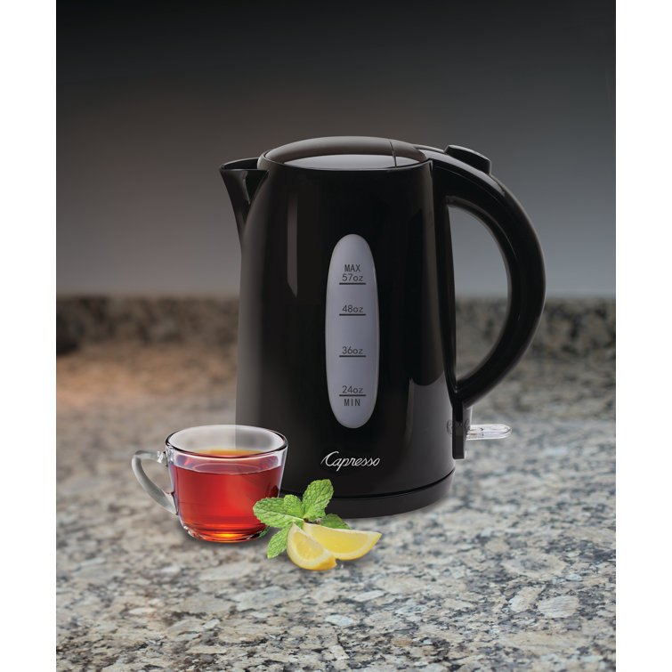 Capresso Black 57-Ounce Electric Water Kettle with Safety Features