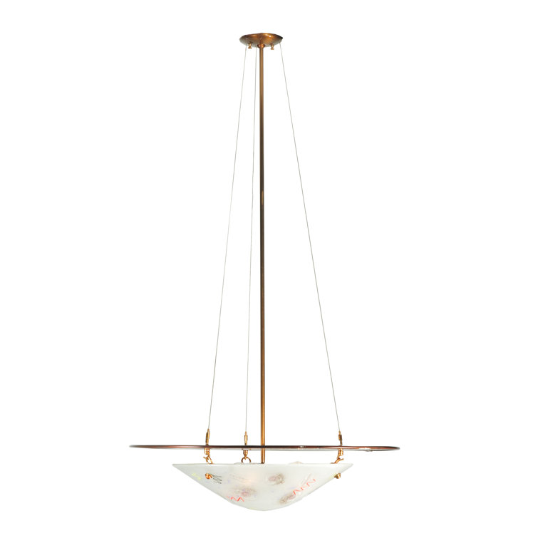 Nickel Glass 3-Light Energy Star Bowl Pendant
