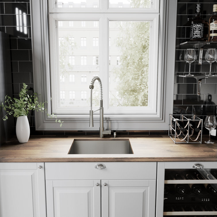 Stainless Steel Pull-Down Kitchen Faucet with Soap Dispenser
